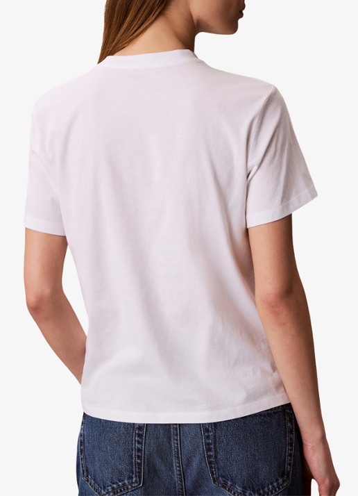 Calvin Klein T-shirt met logoprint - achterkant 3 wit