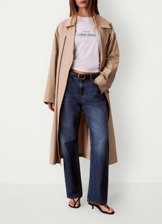 Calvin Klein T-shirt met logoprint - voorkant 2 wit