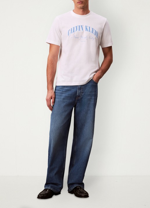 Calvin Klein T-shirt met logoprint - voorkant 3 bright white-yaf
