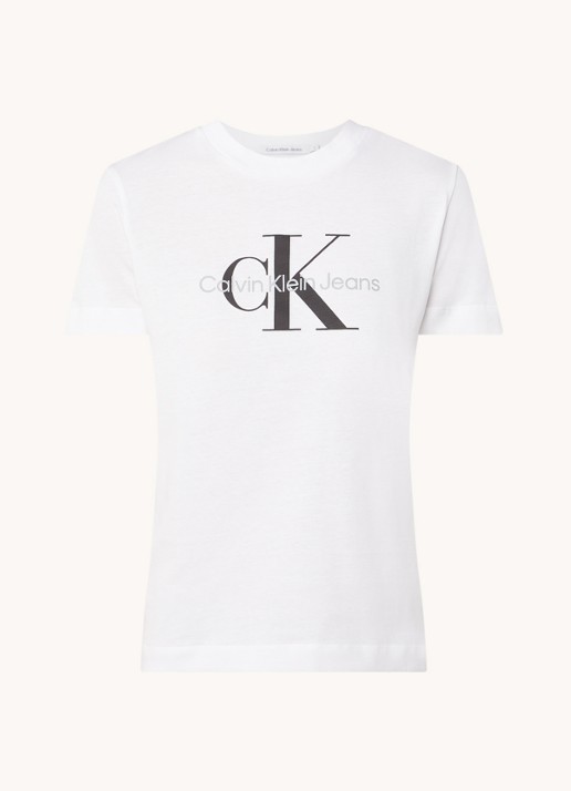 Calvin Klein T-shirt met logoprint - voorkant wit