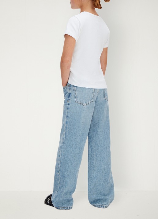 Calvin Klein T-shirt met ribstructuur en logo - achterkant 3 wit