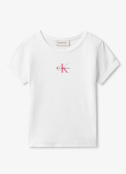 Calvin Klein T-shirt met ribstructuur en logo