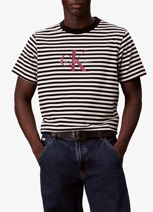 Calvin Klein T-shirt met streepprint en logo