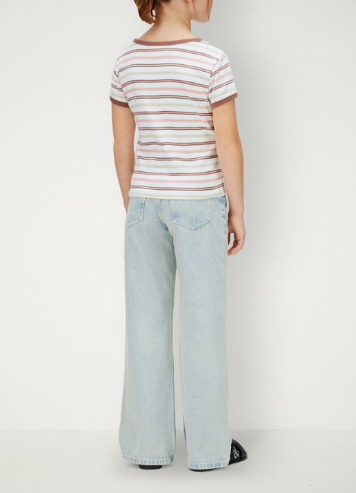 Calvin Klein T-shirt met streepprint - achterkant multicolor