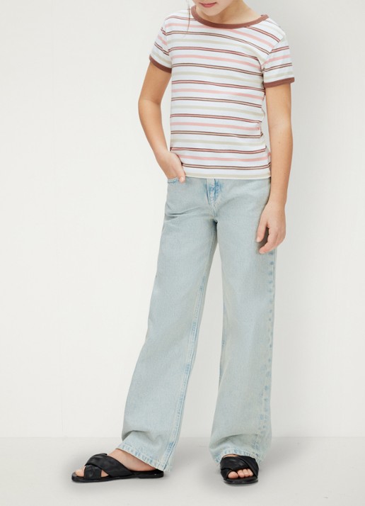 Calvin Klein T-shirt met streepprint - voorkant 3 multicolor