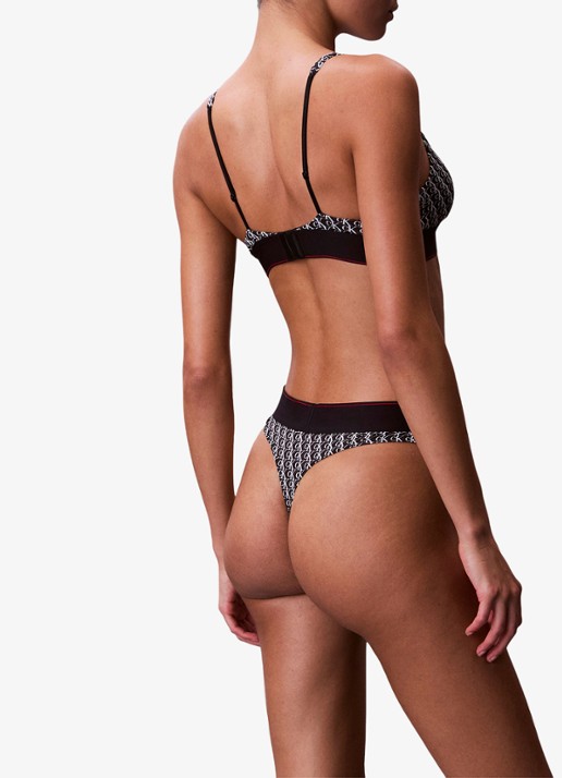 Calvin Klein Tanga met logoband - achterkant 6 wit