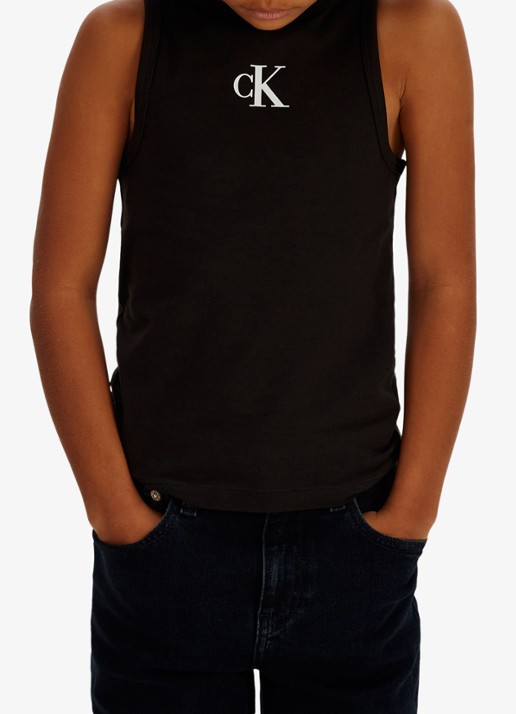 Calvin Klein Tanktop met logo - detail zwart