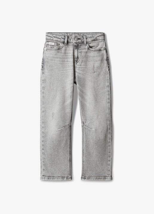 Calvin Klein Tapered fit jeans met donkere wassing - voorkant 3 middengrijs