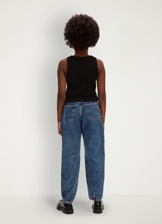 Calvin Klein Tapered fit jeans met donkere wassing - achterkant 4 beckford wash-1bj /  blauw