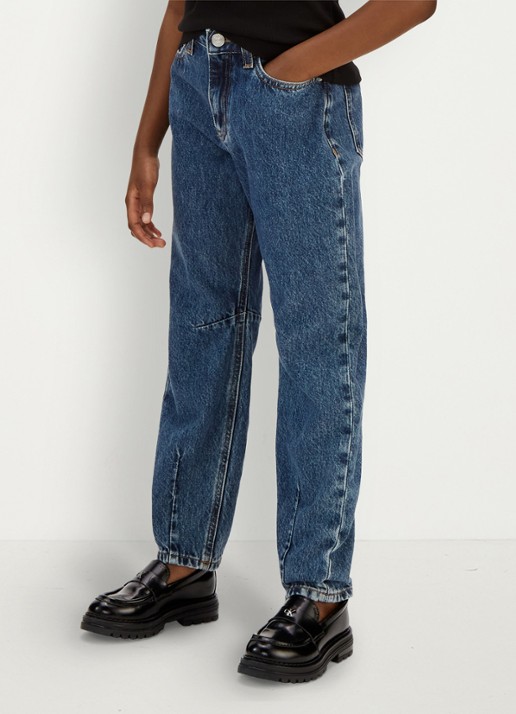 Calvin Klein Tapered fit jeans met donkere wassing - detail beckford wash-1bj /  blauw
