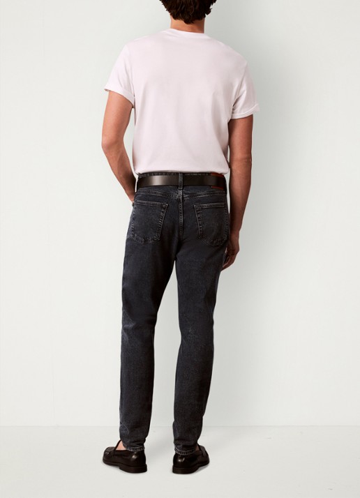 Calvin Klein Tapered fit jeans met steekzakken - achterkant denim