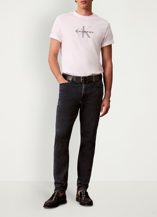 Calvin Klein Tapered fit jeans met steekzakken - voorkant 6 denim