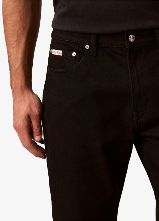 Calvin Klein Tapered fit jeans met steekzakken - detail 2 zwart