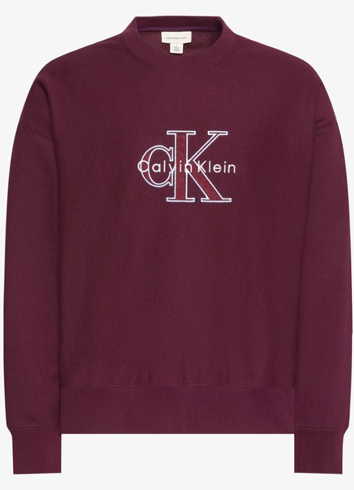 Calvin Klein Trui met logoborduring - voorkant 4 bordeauxrood
