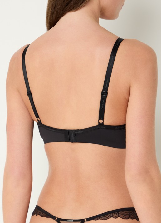 Calvin Klein Unlined balconette bh met kant - achterkant 5 zwart