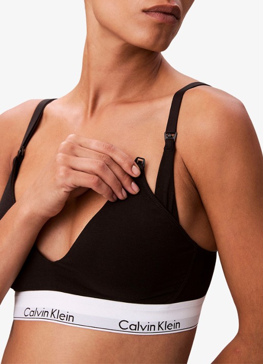 Calvin Klein Voedings bralette met logoband - detail 6 zwart