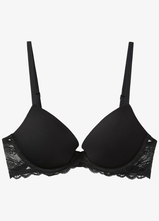 Calvin Klein Voorgevormde bh met kant - voorkant zwart