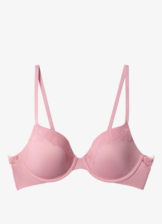 Calvin Klein Voorgevormde bh met kant - voorkant roze