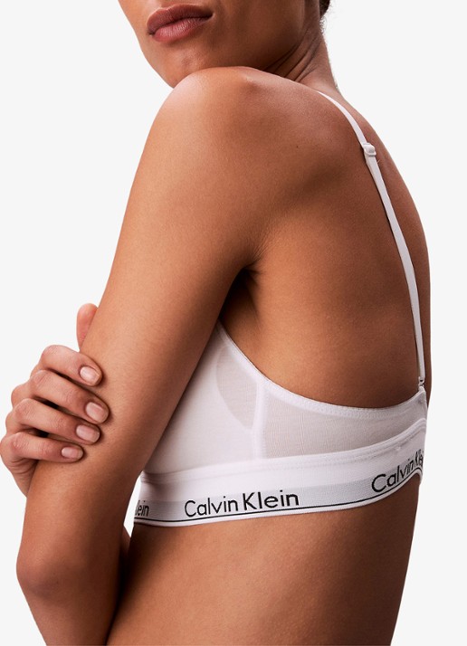 Calvin Klein Voorgevormde bralette met logoband - detail 5 wit