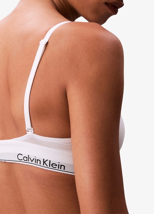 Calvin Klein Voorgevormde bralette met logoband - detail 6 wit