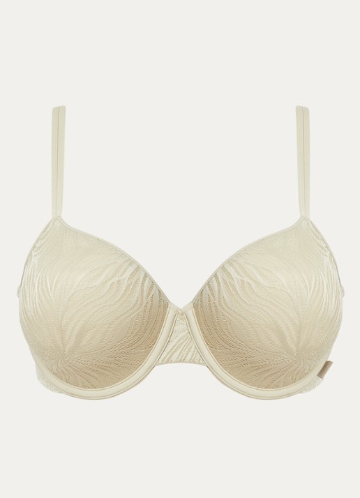Calvin Klein Voorgevormde demi bh met overlay van mesh - voorkant 5 eucalyptus  / groen
