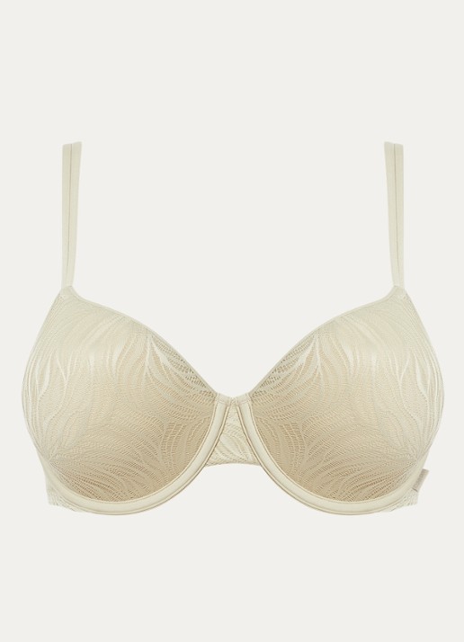 Calvin Klein Voorgevormde demi bh met overlay van mesh - voorkant 7 eucalyptus  / groen