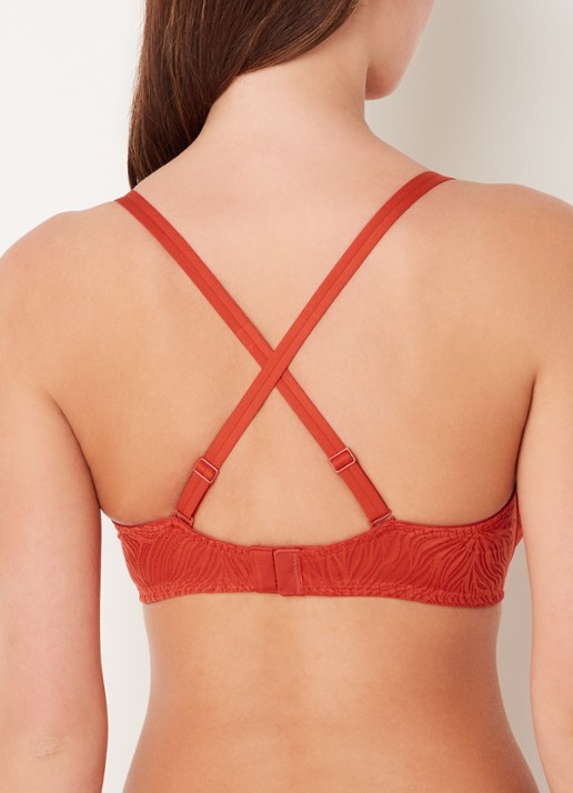 Calvin Klein Voorgevormde demi bh met overlay van mesh - detail 2 jazzberry jam / rood