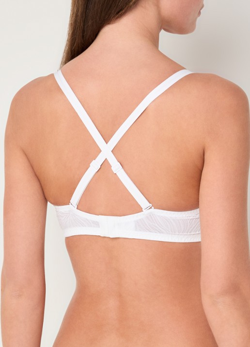 Calvin Klein Voorgevormde demi bh met overlay van mesh - detail 4 wit