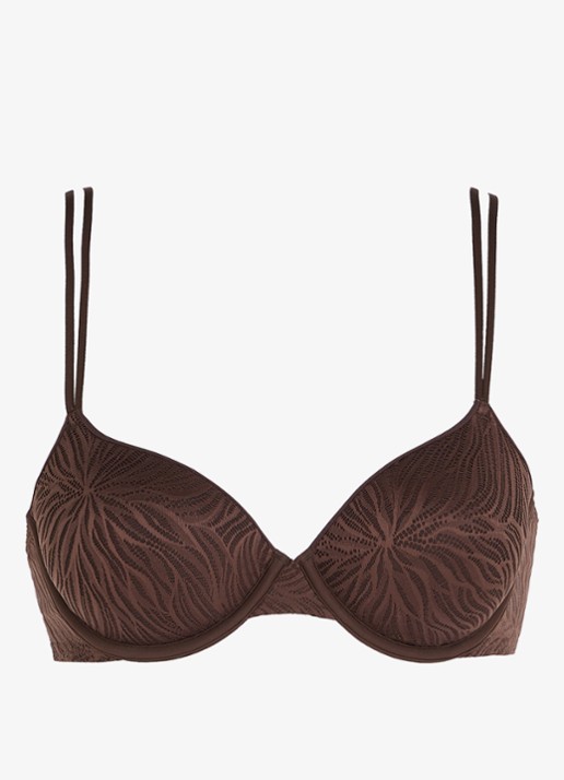 Calvin Klein Voorgevormde demi bh met overlay van mesh - voorkant nymph's thigh / roze