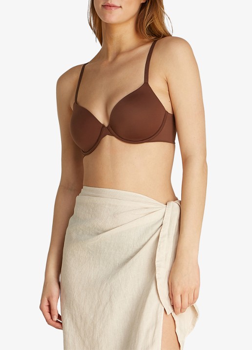 Calvin Klein Voorgevormde effen bh  - voorkant 5 brons