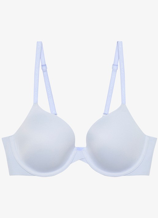 Calvin Klein Voorgevormde effen bh  - voorkant 2 lichtblauw