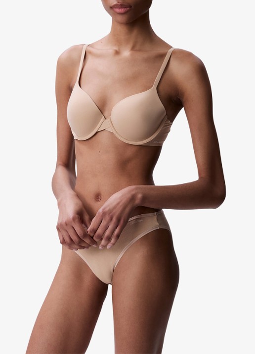 Calvin Klein Voorgevormde effen bh  - detail cedar-7ns / beige