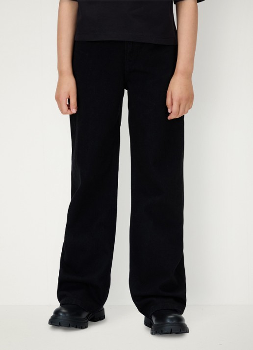 Calvin Klein Wide fit jeans met steekzakken - detail 2 zwart