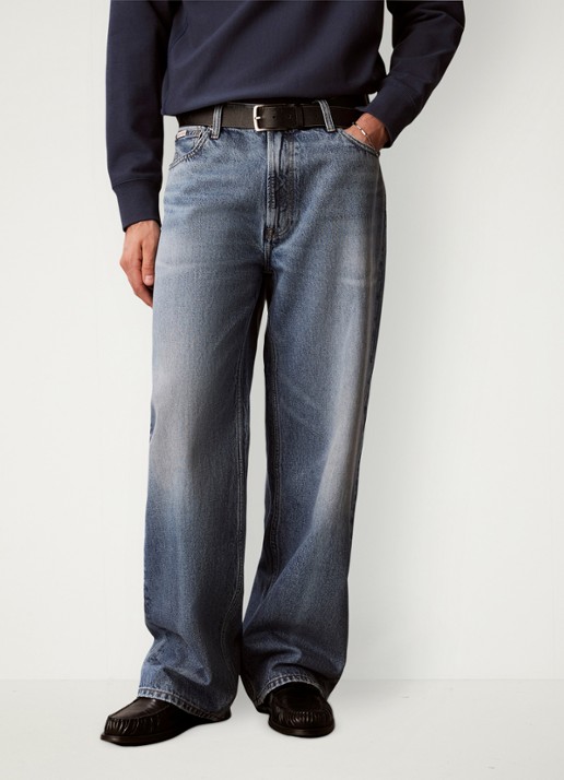 Calvin Klein Wide leg jeans met steekzakken - detail 4 indigo