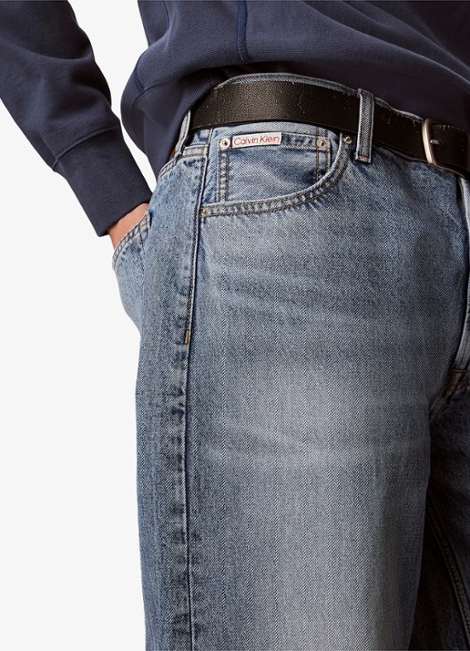 Calvin Klein Wide leg jeans met steekzakken - detail 7 indigo