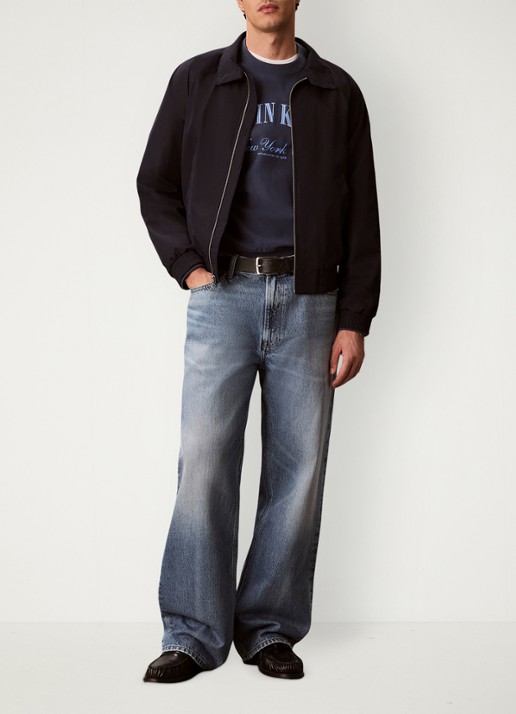 Calvin Klein Wide leg jeans met steekzakken - voorkant 3 indigo