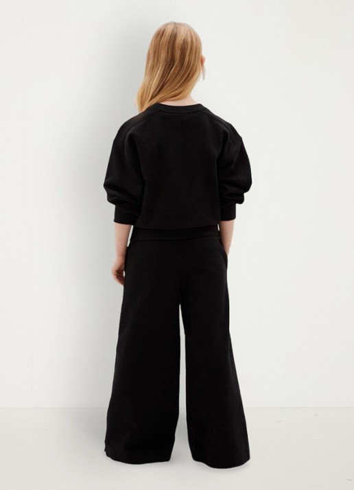 Calvin Klein Wide leg joggingbroek met logoborduring - achterkant 5 pvh black-beh /  zwart