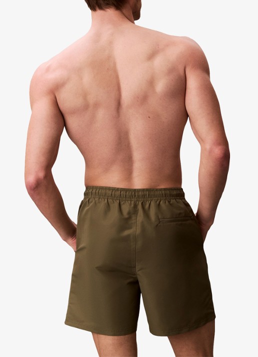 Calvin Klein Zwemshorts met logo en trekkoord - achterkant 3 groen