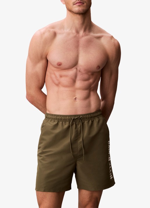Calvin Klein Zwemshorts met logo en trekkoord - detail 4 groen