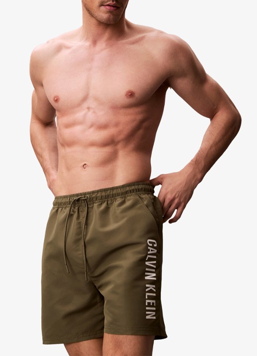 Calvin Klein Zwemshorts met logo en trekkoord - detail 5 groen