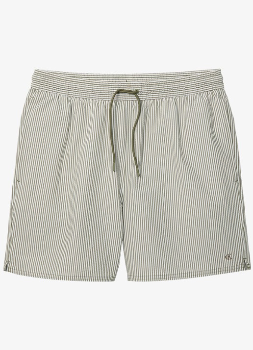 Calvin Klein Zwemshorts met logo en trekkoord - voorkant beige
