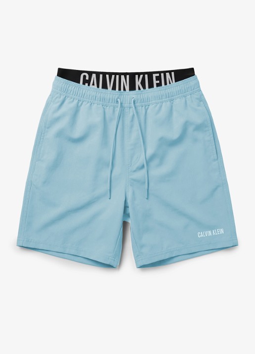 Calvin Klein Zwemshorts met logo en trekkoord - voorkant 3 blauw