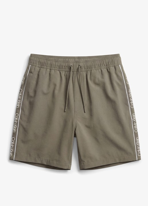 Calvin Klein Zwemshorts met logo en trekkoord - voorkant groen