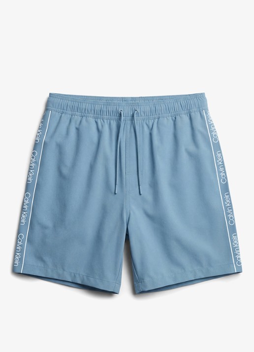 Calvin Klein Zwemshorts met logo en trekkoord - voorkant 3 blauw