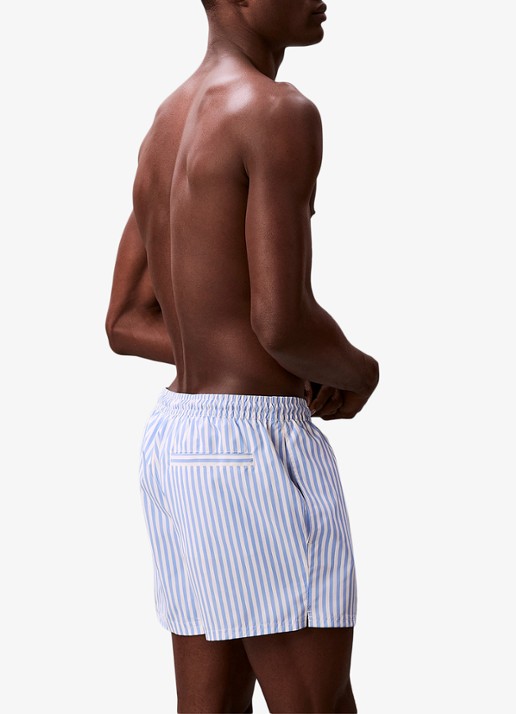 Calvin Klein Zwemshorts met logo en trekkoord - achterkant 5 lichtblauw