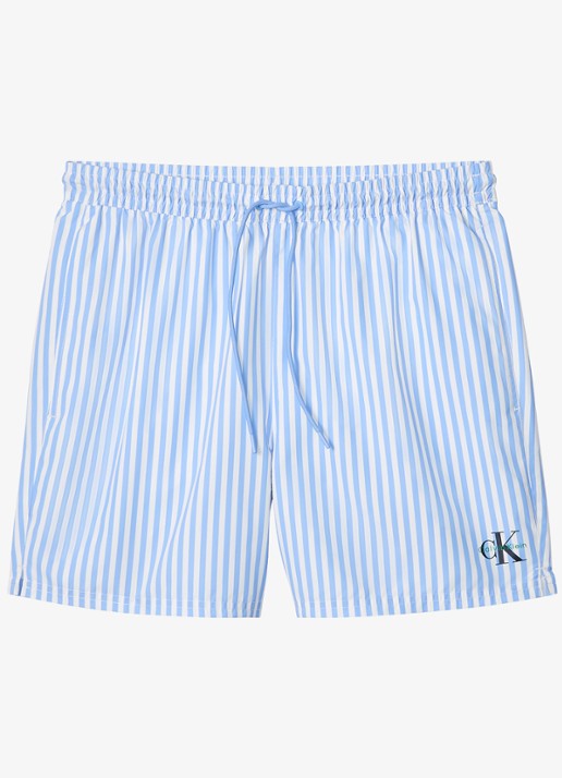 Calvin Klein Zwemshorts met logo en trekkoord - voorkant lichtblauw