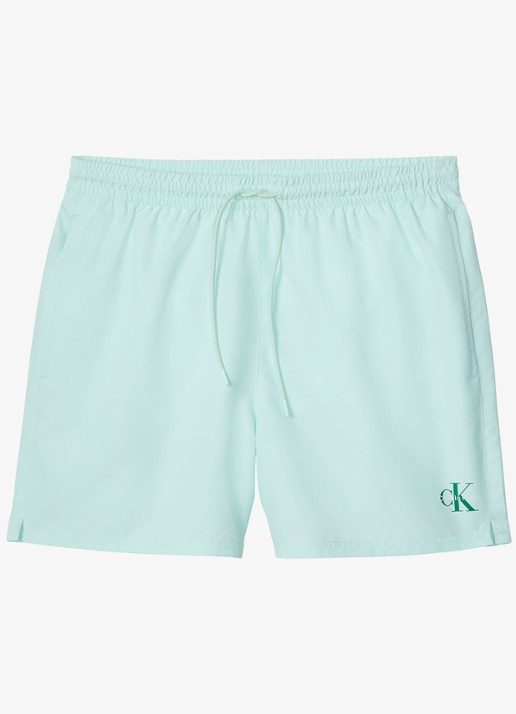 Calvin Klein Zwemshorts met logo en trekkoord - voorkant mint