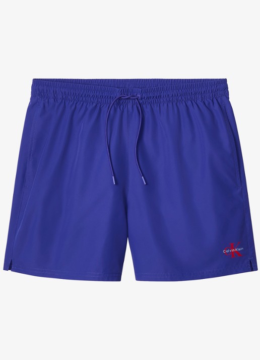 Calvin Klein Zwemshorts met logo en trekkoord - voorkant 2 blauw