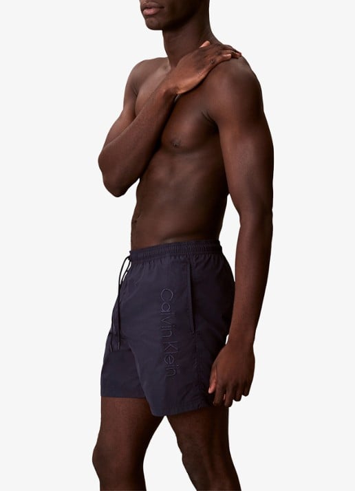 Calvin Klein Zwemshorts met logo en trekkoord - detail 5 beige