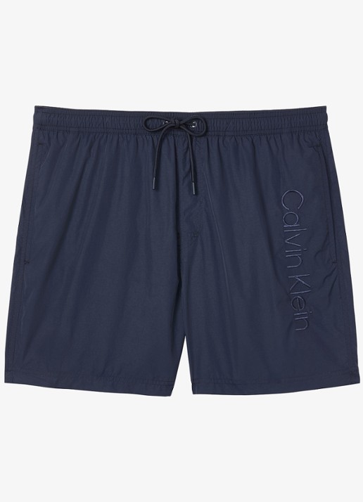 Calvin Klein Zwemshorts met logo en trekkoord - voorkant 2 beige